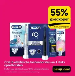Etos Oral-B elektrische tandenborstels en 4 stuks opzetborstels aanbieding