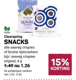 Ekoplaza Clearspring SNACKS aanbieding