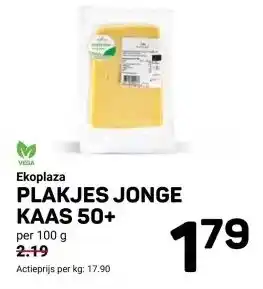 Ekoplaza Ekoplaza PLAKJES JONGE KAAS 50+ aanbieding