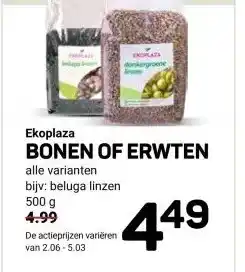 Ekoplaza Ekoplaza BONEN OF ERWTEN aanbieding