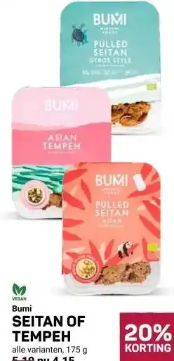 Ekoplaza Bumi SEITAN OF TEMPEH aanbieding