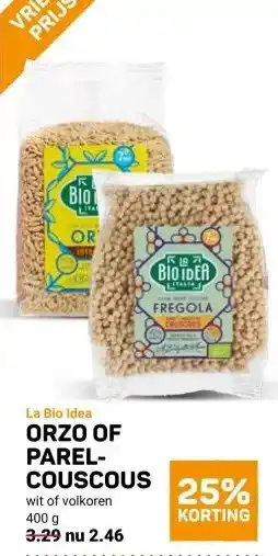 Ekoplaza La Bio Idea ORZO OF PAREL- COUSCOUS aanbieding