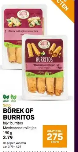 Ekoplaza Soto BÖREK OF BURRITOS aanbieding
