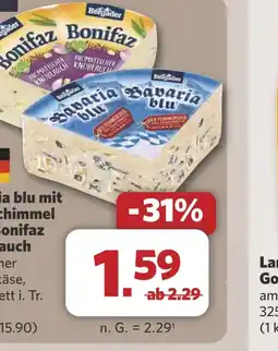 Combi Bavaria blu mit Blauschimmel oder Bonifaz Knoblauch aanbieding