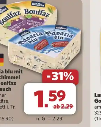 Combi Bavaria blu mit Blauschimmel oder Bonifaz Knoblauch aanbieding