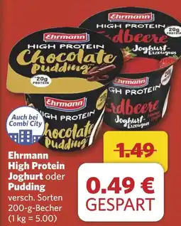 Combi Ehrmann High Protein Joghurt oder Pudding aanbieding