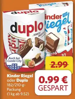 Combi Kinder Riegel oder Duplo aanbieding