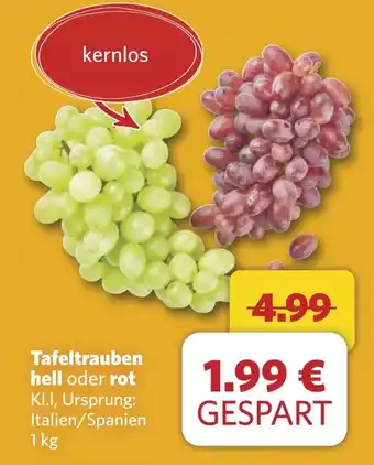 Combi Tafeltrauben hell oder rot aanbieding