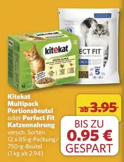 Combi Kitekat Multipack Portionsbeutel oder Perfect Fit Katzennahrung aanbieding