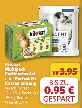 Combi Kitekat Multipack Portionsbeutel oder Perfect Fit Katzennahrung aanbieding