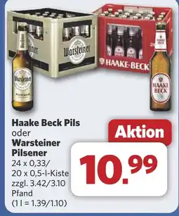 Combi Haake Beck Pils oder Warsteiner Pilsener aanbieding