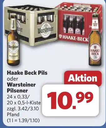 Combi Haake Beck Pils oder Warsteiner Pilsener aanbieding