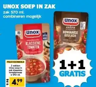 Boon`s Markt UNOX SOEP IN ZAK aanbieding