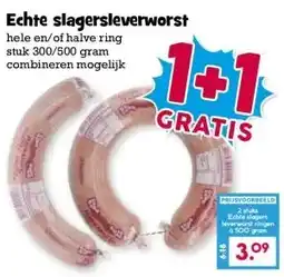 Boon`s Markt Echte slagersleverworst aanbieding