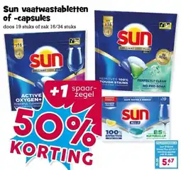 Boon`s Markt Sun vaatwastabletten of -capsules aanbieding