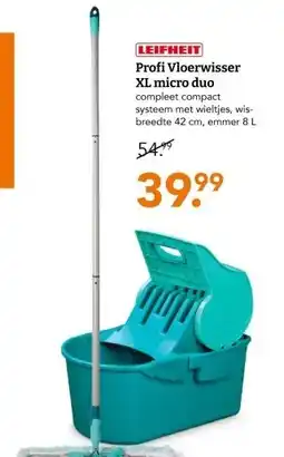 Blokker LEIFHEIT Profi Vloerwisser XL micro duo aanbieding