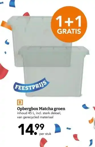 Blokker Opbergbox Matcha groen aanbieding