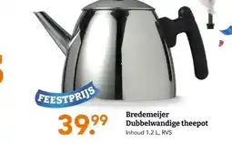 Blokker Bredemeijer Dubbelwandige theepot aanbieding