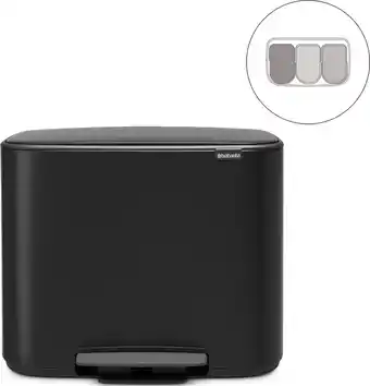 Bol.com Brabantia Bo Prullenbak - 3 x 11 l - Matt Black aanbieding