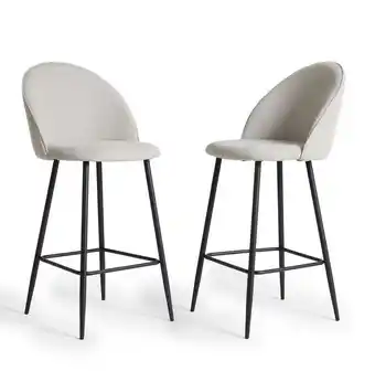 Action Barkruk Chenille - 2 stuks - grijs aanbieding