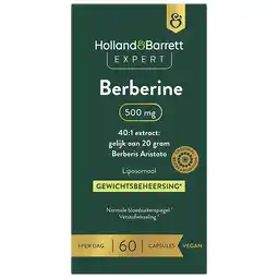 Holland & Barrett Holland & Barrett Expert Berberine 500mg - 60 capsules aanbieding