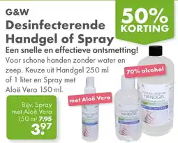 Gezond & Wel G&W Desinfecterende Handgel of Spray aanbieding