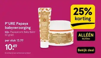 Etos P'URE Papaya babyverzorging aanbieding