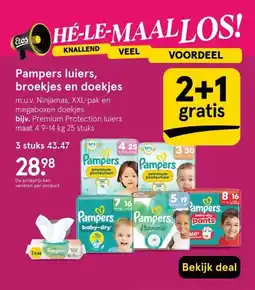 Etos Pampers luiers, broekjes en doekjes aanbieding