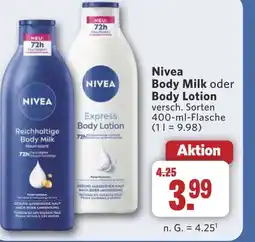 Combi Nivea Body Milk oder Body Lotion aanbieding