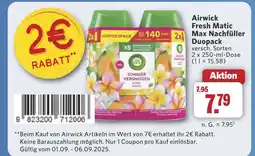 Combi Airwick Fresh Matic Max Nachfüller Duopack aanbieding