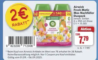Combi Airwick Fresh Matic Max Nachfüller Duopack aanbieding