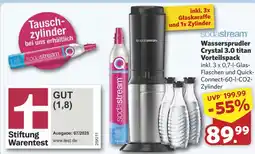 Combi sodastream Wassersprudler Crystal 3.0 titan Vorteilspack aanbieding
