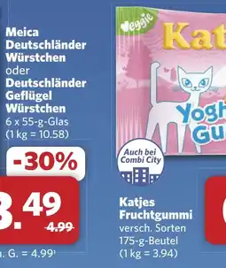Combi Meica Deutschländer Würstchen oder Deutschländer Geflügel Würstchen aanbieding