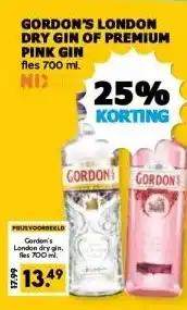 Boon`s Markt GORDON'S LONDON DRY GIN OF PREMIUM PINK GIN aanbieding