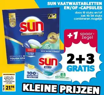 Boon`s Markt SUN VAATWASTABLETTEN EN/OF-CAPSULES aanbieding