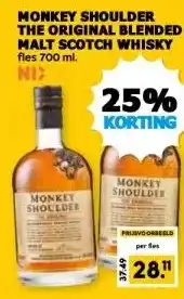Boon`s Markt MONKEY SHOULDER THE ORIGINAL BLENDED MALT SCOTCH WHISKY aanbieding