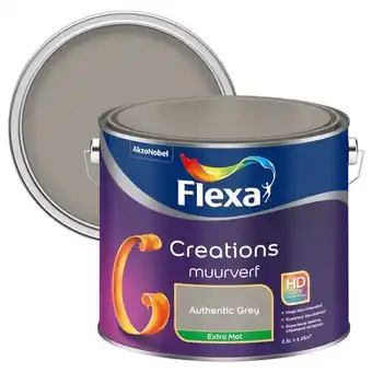 Praxis Flexa Creations Muurverf - Extra Mat - Authentic Grey - 2,5L aanbieding