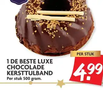 Dekamarkt Luxe chocolade kersttulband 500 gram aanbieding