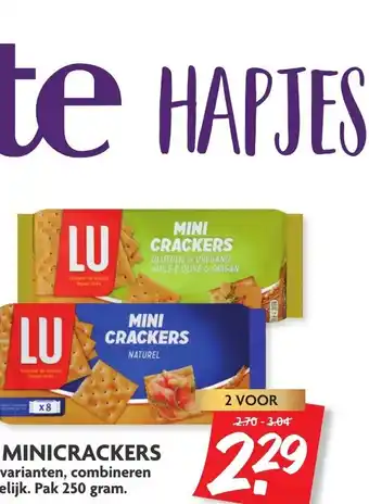 Dekamarkt Lu mini crackers 250 gram aanbieding