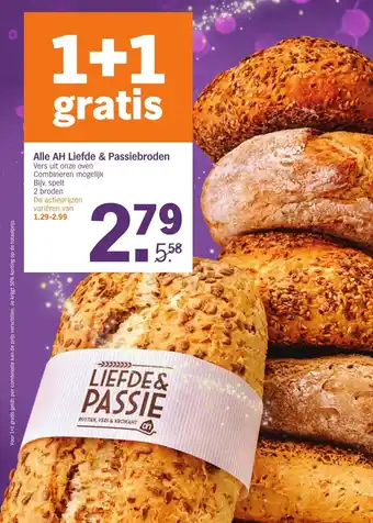 Albert Heijn Alle AH Liefde & Passiebroden aanbieding