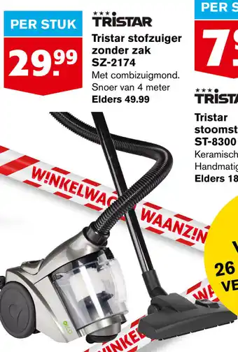 Hoogvliet Tristar stofzuiger zonder zak SZ-2174 aanbieding
