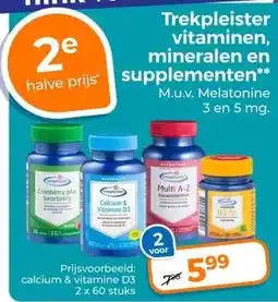Trekpleister Trekpleister vitaminen, mineralen en halve prijs supplementen aanbieding