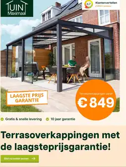 Tuinmaximaal Terrasoverkappingen aanbieding