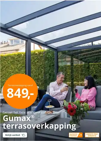 Tuinmaximaal GumaxⓇ terrasoverkapping aanbieding