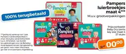 Trekpleister Pampers luierbroekjes maat 4 aanbieding