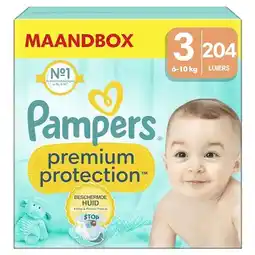 Bol.com Pampers Premium Protection - Maat 3 (6kg-10kg) - 204 Luiers - Maandbox aanbieding