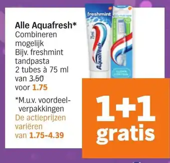 Albert Heijn Alle Aquafresh 75ml aanbieding