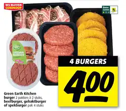 Boni Green Earth Kitchen beefburger, gehaktburger of spekburger aanbieding