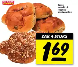 Boni Reuze muesli- of rozijnen krentenbollen aanbieding