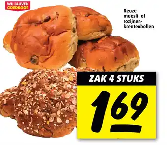 Boni Reuze muesli- of rozijnen krentenbollen aanbieding